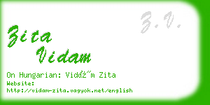 zita vidam business card